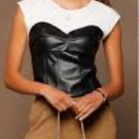 Faux Leather Corsett Top - Picture 1 of 3
